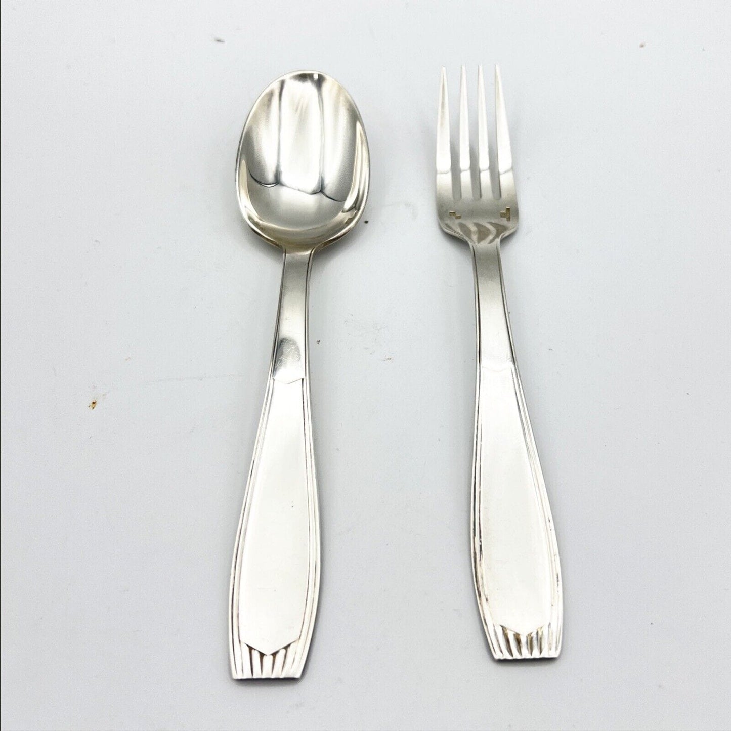 Coppia di Posate in argento placcato Christofle Forchetta e Cucchiaio epoca 900 Categoria Sheffield & Argento