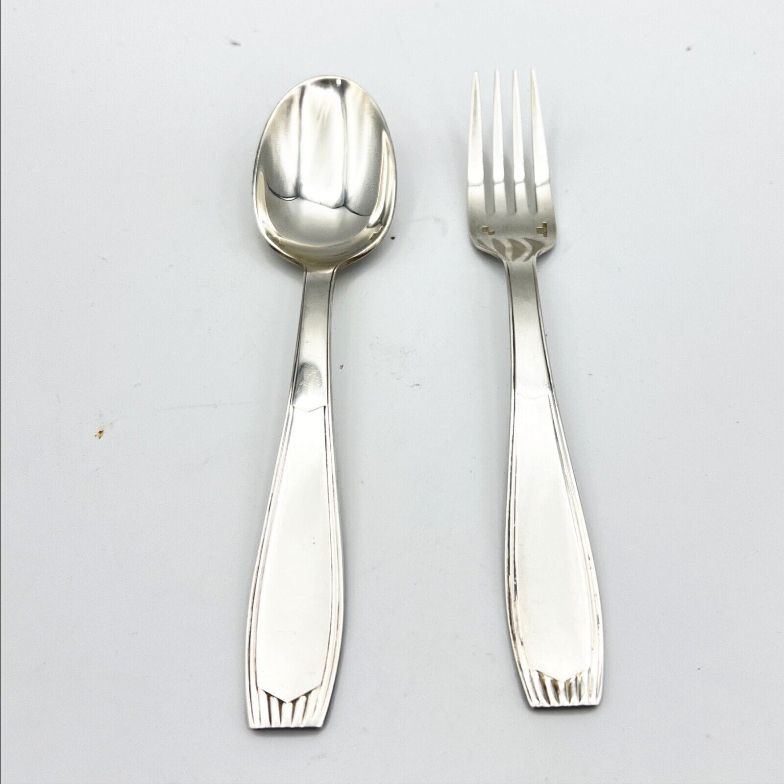 Coppia di Posate in argento placcato Christofle Forchetta e Cucchiaio epoca 900 Categoria  Sheffield & Argento