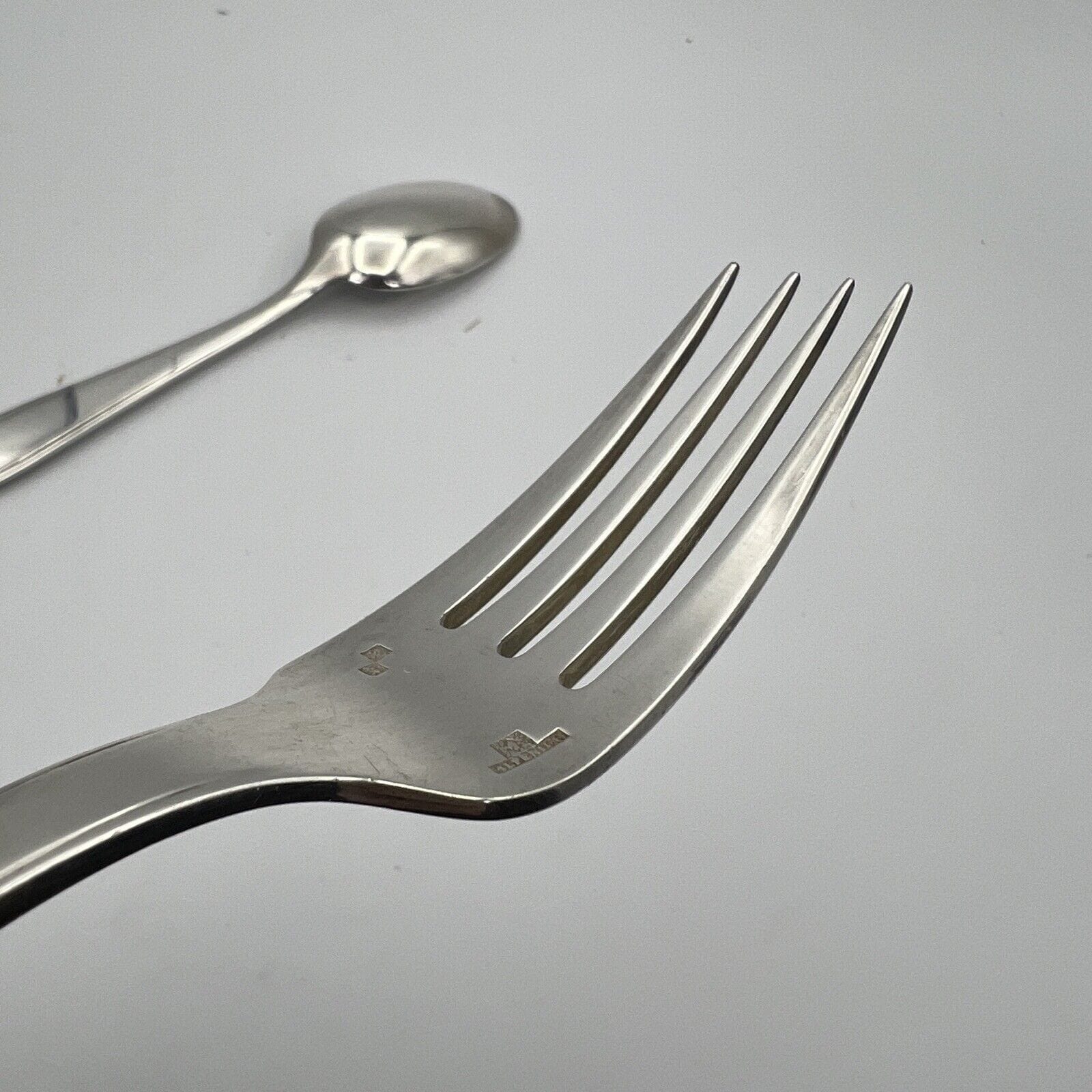 Coppia di Posate in argento placcato Christofle Forchetta e Cucchiaio epoca 900 Categoria  Sheffield & Argento