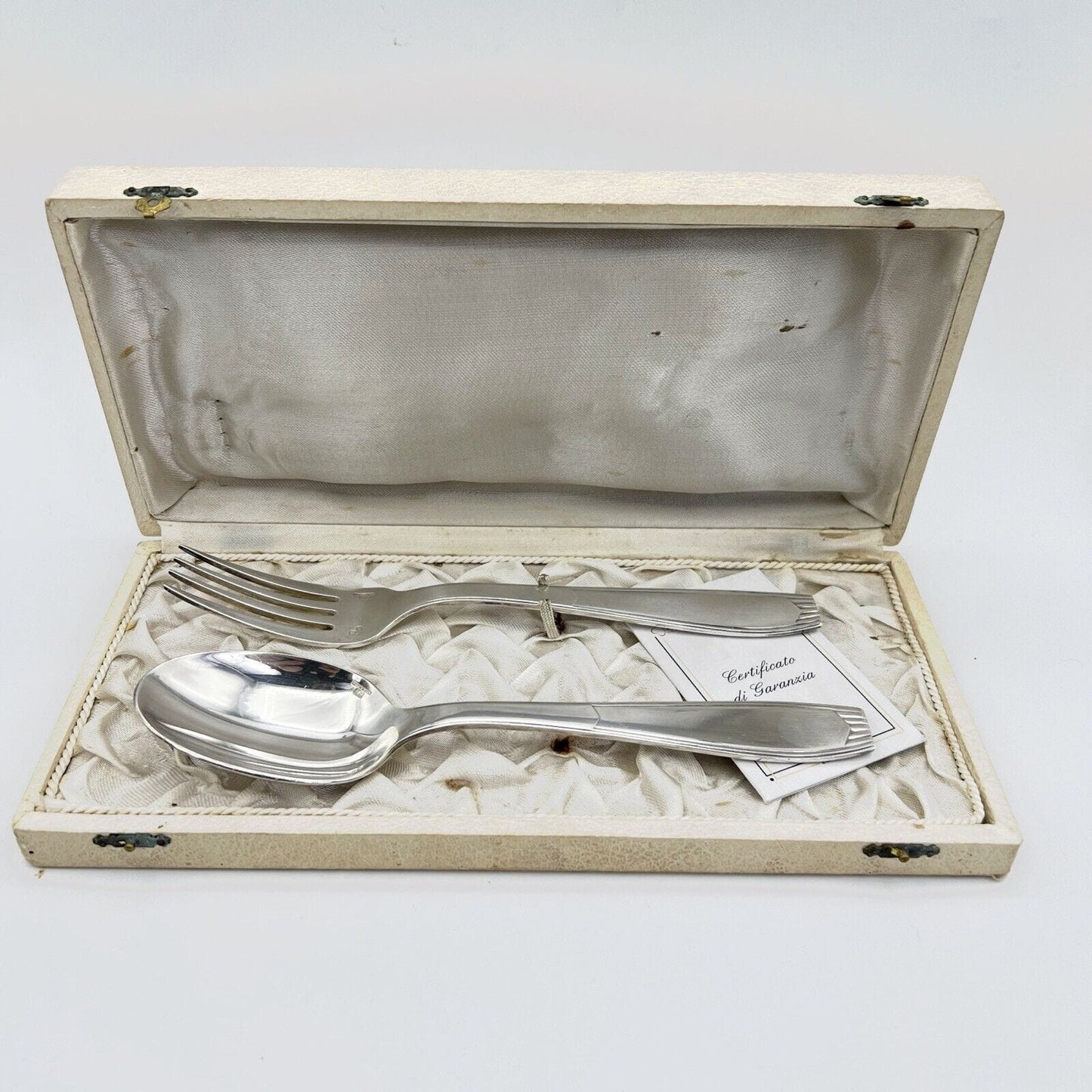 Coppia di Posate in argento placcato Christofle Forchetta e Cucchiaio epoca 900 Categoria Sheffield & Argento