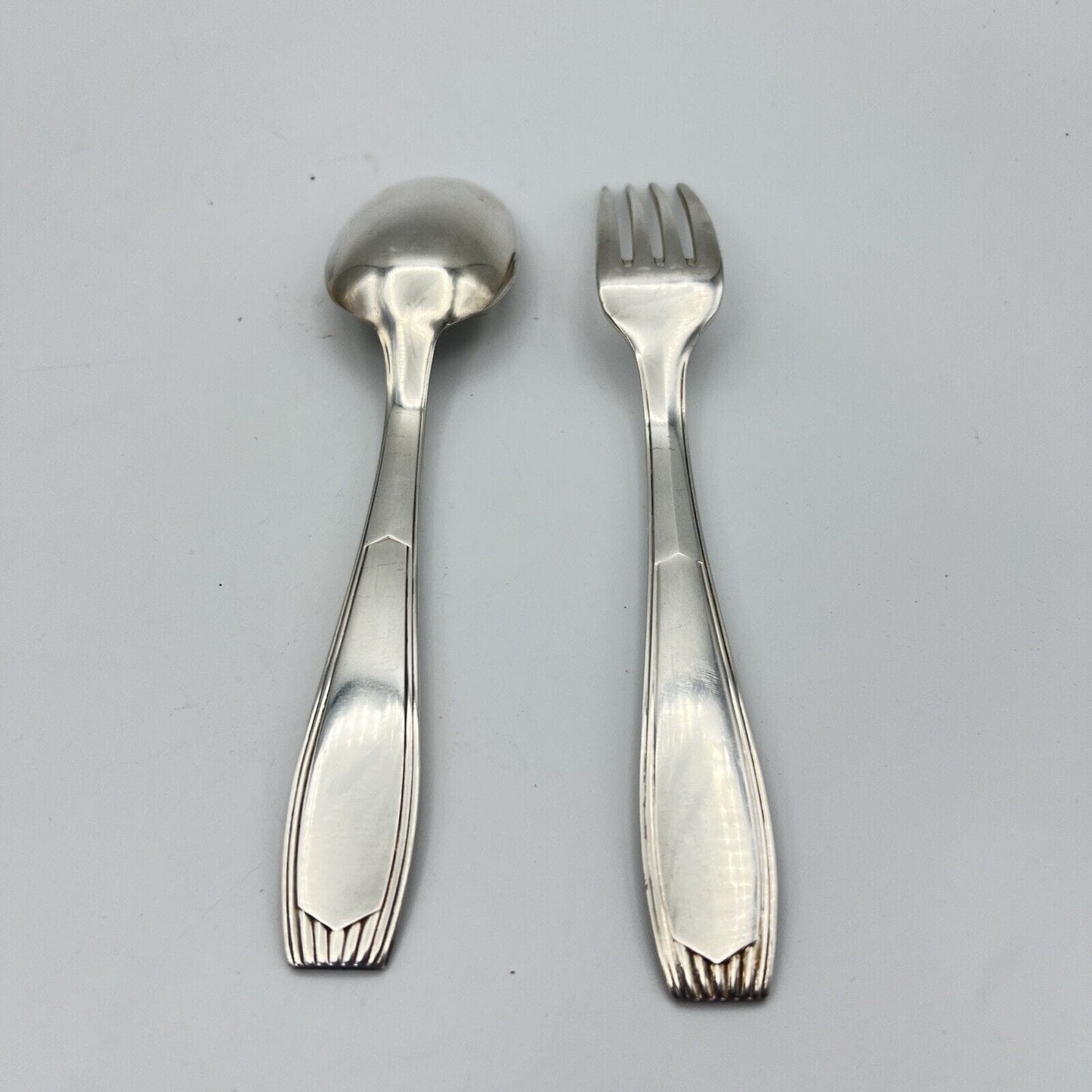 Coppia di Posate in argento placcato Christofle Forchetta e Cucchiaio epoca 900 Categoria Sheffield & Argento