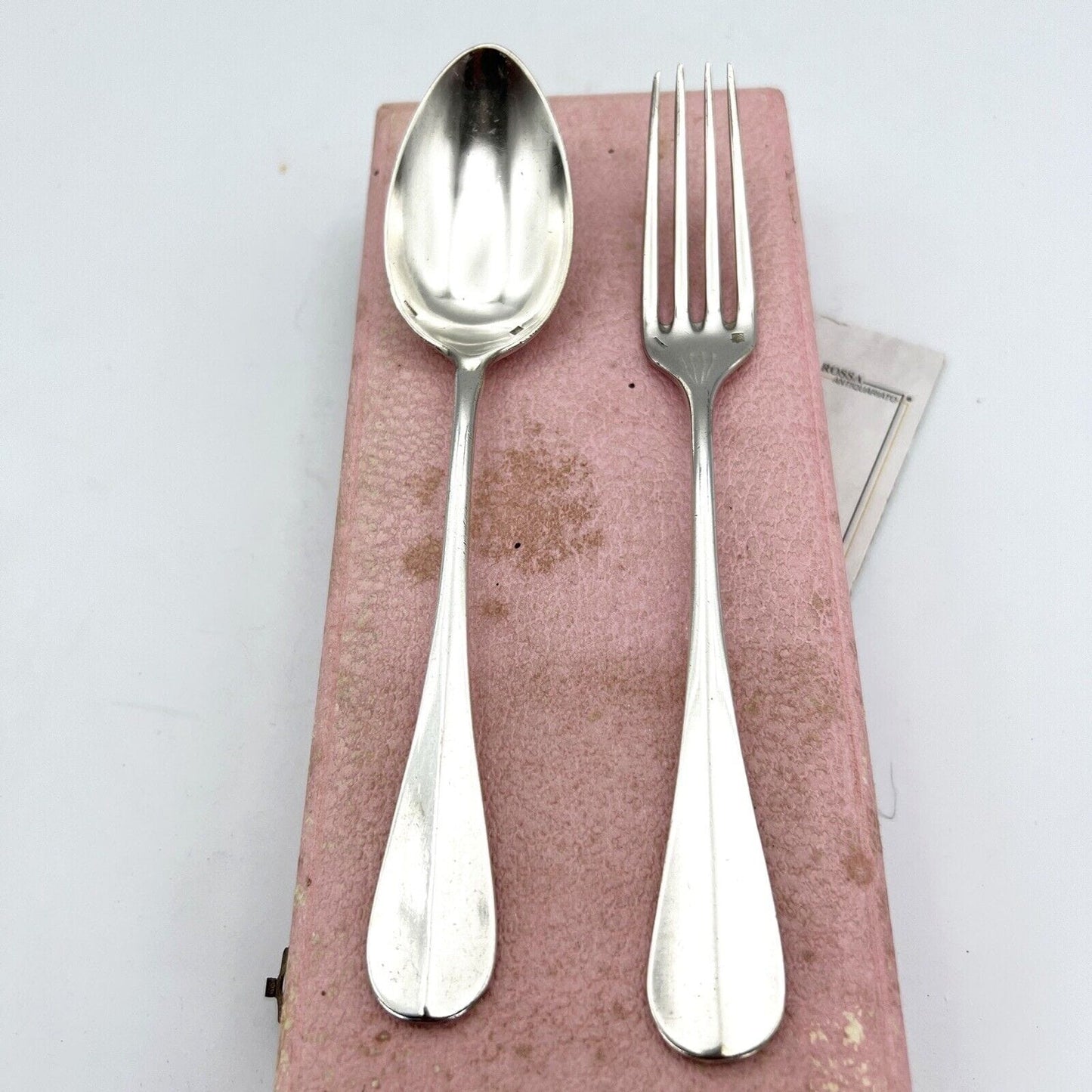 Coppia di Posate in argento placcato stile Christofle Forchetta Cucchiaio epoca Categoria Sheffield & Argento