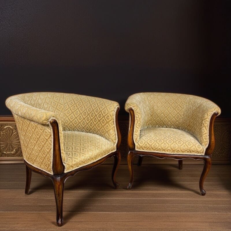 Legno Poltroncine Antiche Coppia Poltroncine A Pozzetto Sedia