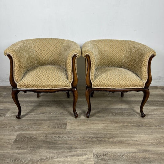 Coppia poltroncine a pozzetto sedia antica poltrona in di legno epoca 900 Categoria Sedie