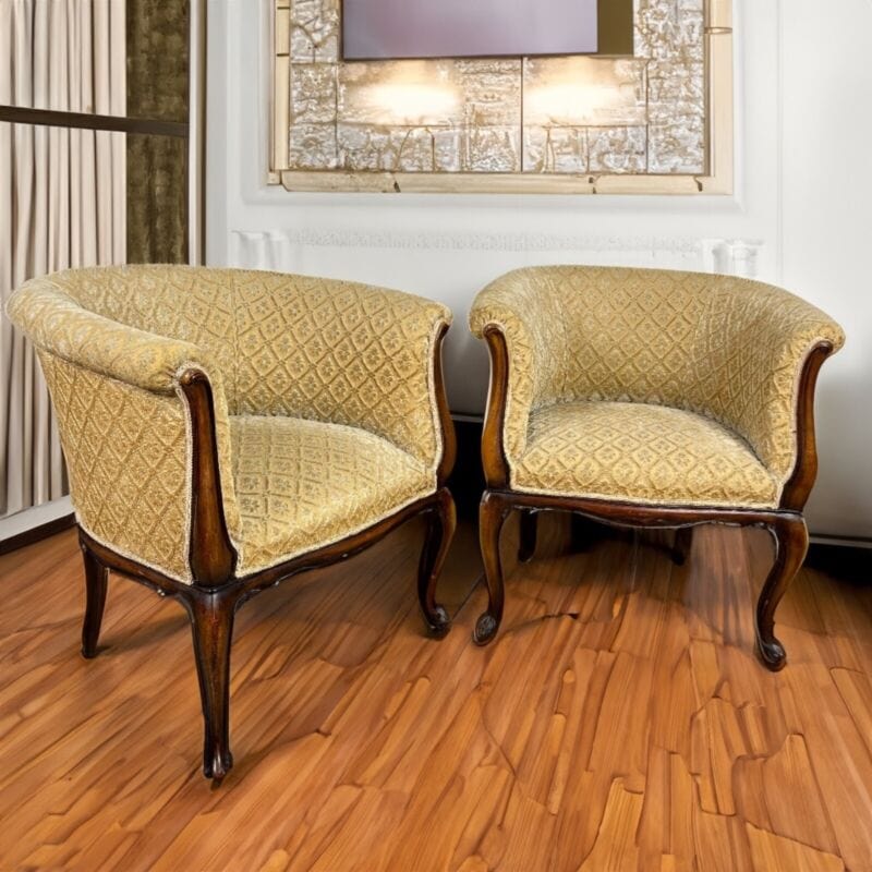 Coppia poltroncine a pozzetto sedia antica poltrona in di legno epoca 900 Categoria Sedie