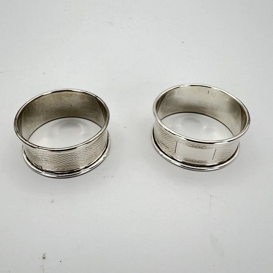 Coppia Portatovaglioli in argento 925 ad anello stile antico Porta tovagliolo Categoria Sheffield & Argento