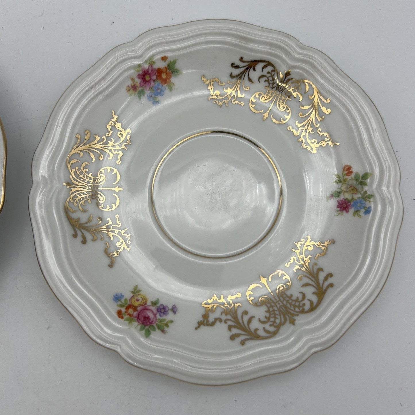 Coppia tazza da tè the antica con piattino in porcellana vintage Bavaria fiori Categoria Servizio tazze - Tazze