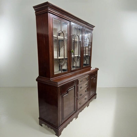 Credenza Antica mobile libreria grande Vetrina d'epoca 800 inglese legno mogano Categoria Servante - Servantini