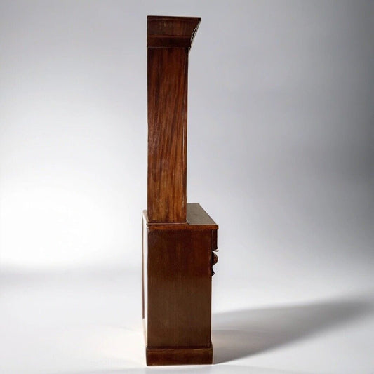 Credenza antica mobile libreria vetrina d'epoca 800 inglese in legno di mogano Categoria Vetrine