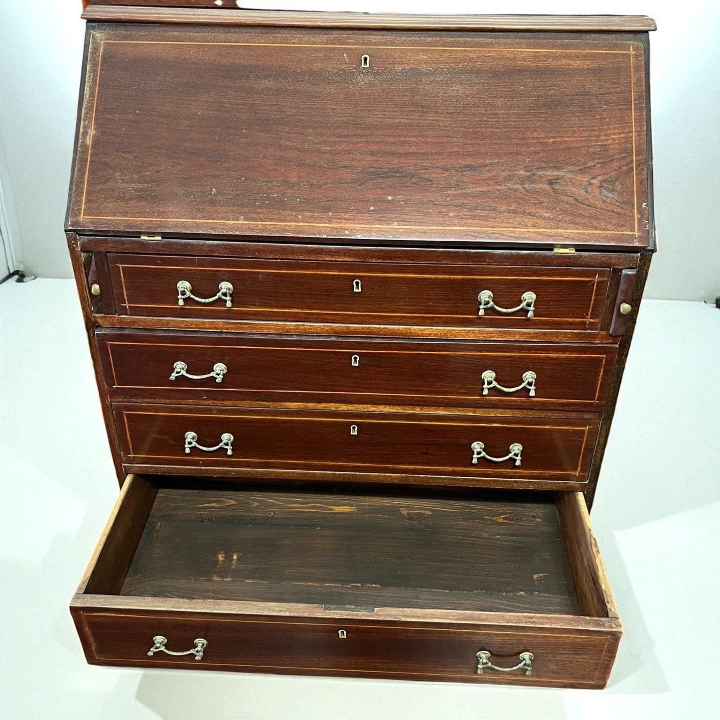 Credenza antica mobile libreria vetrina d'epoca in stile inglese 800 Trumeau Categoria Vetrine