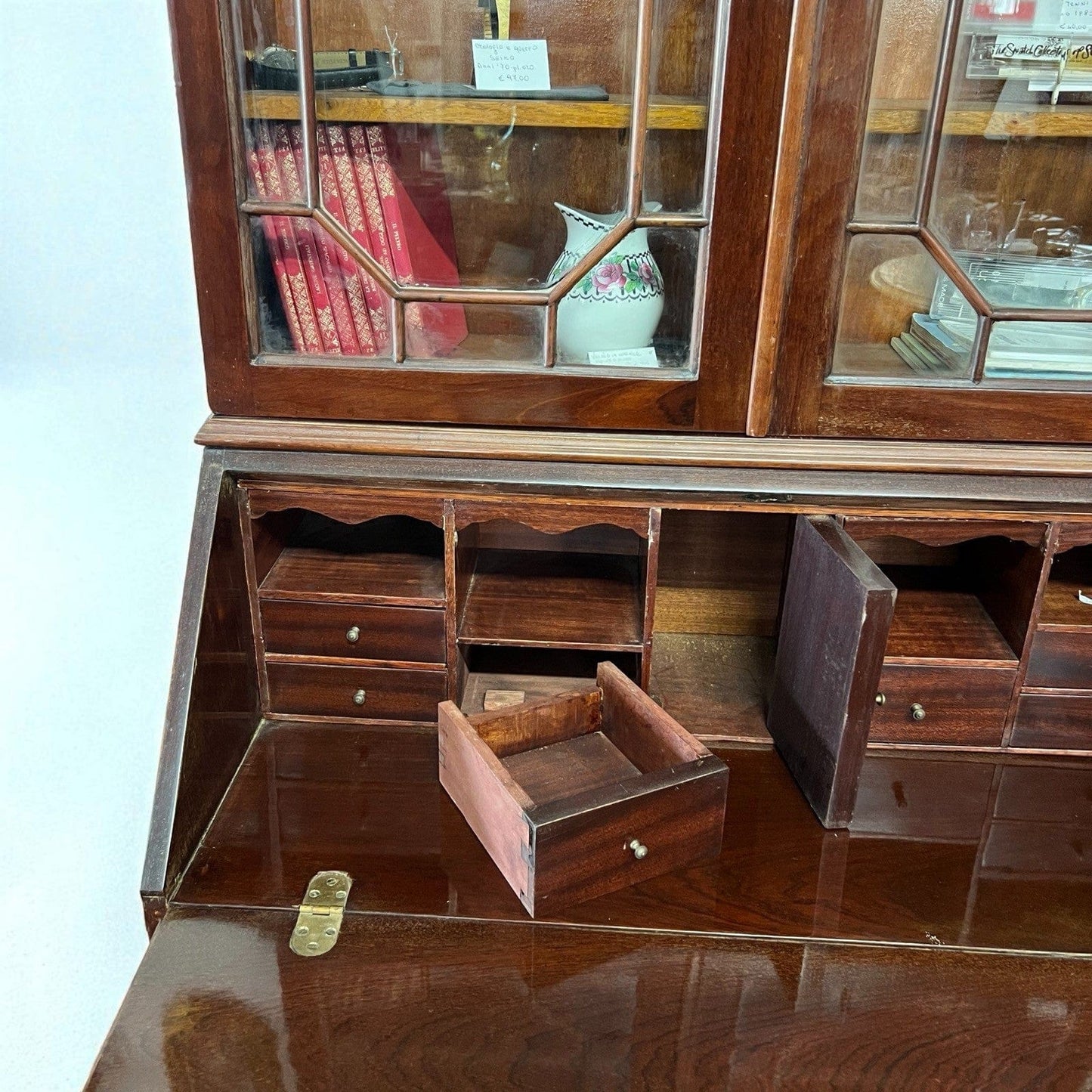 Credenza antica mobile libreria vetrina d'epoca in stile inglese 800 Trumeau Categoria Vetrine