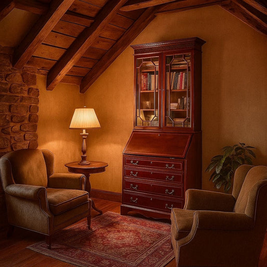 Credenza antica mobile libreria vetrina d'epoca in stile inglese 800 Trumeau Categoria Vetrine