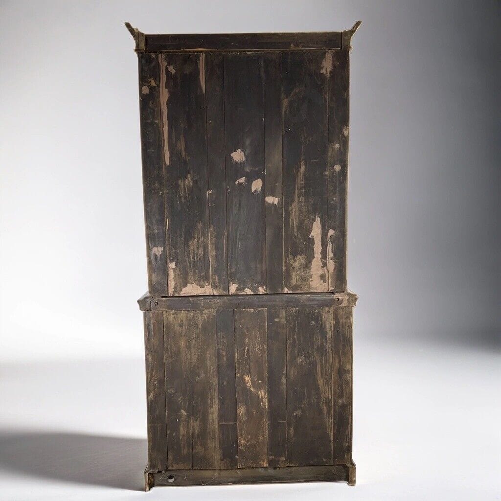 Credenza antica vetrina epoca 800 vittoriana mobile da salone in legno di Noce Categoria Servante - Servantini