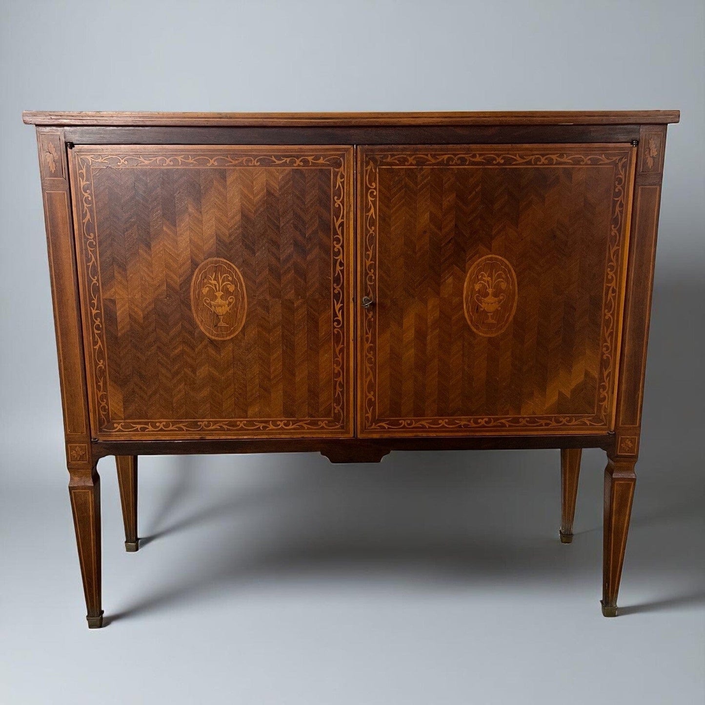 Credenza in Stile Antico Luigi XVI legno intarsiata mobile Consolle Madia '900 Categoria Servante - Servantini