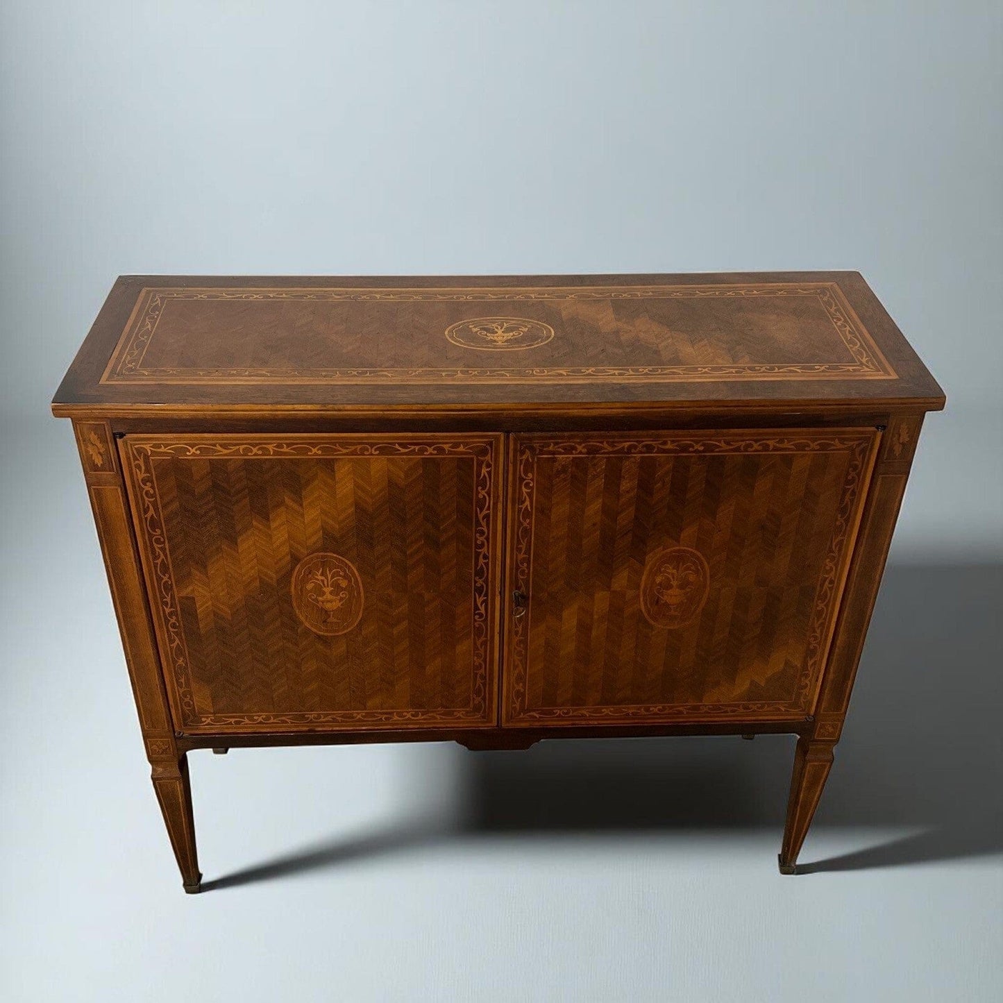 Credenza in Stile Antico Luigi XVI legno intarsiata mobile Consolle Madia '900 Categoria Servante - Servantini