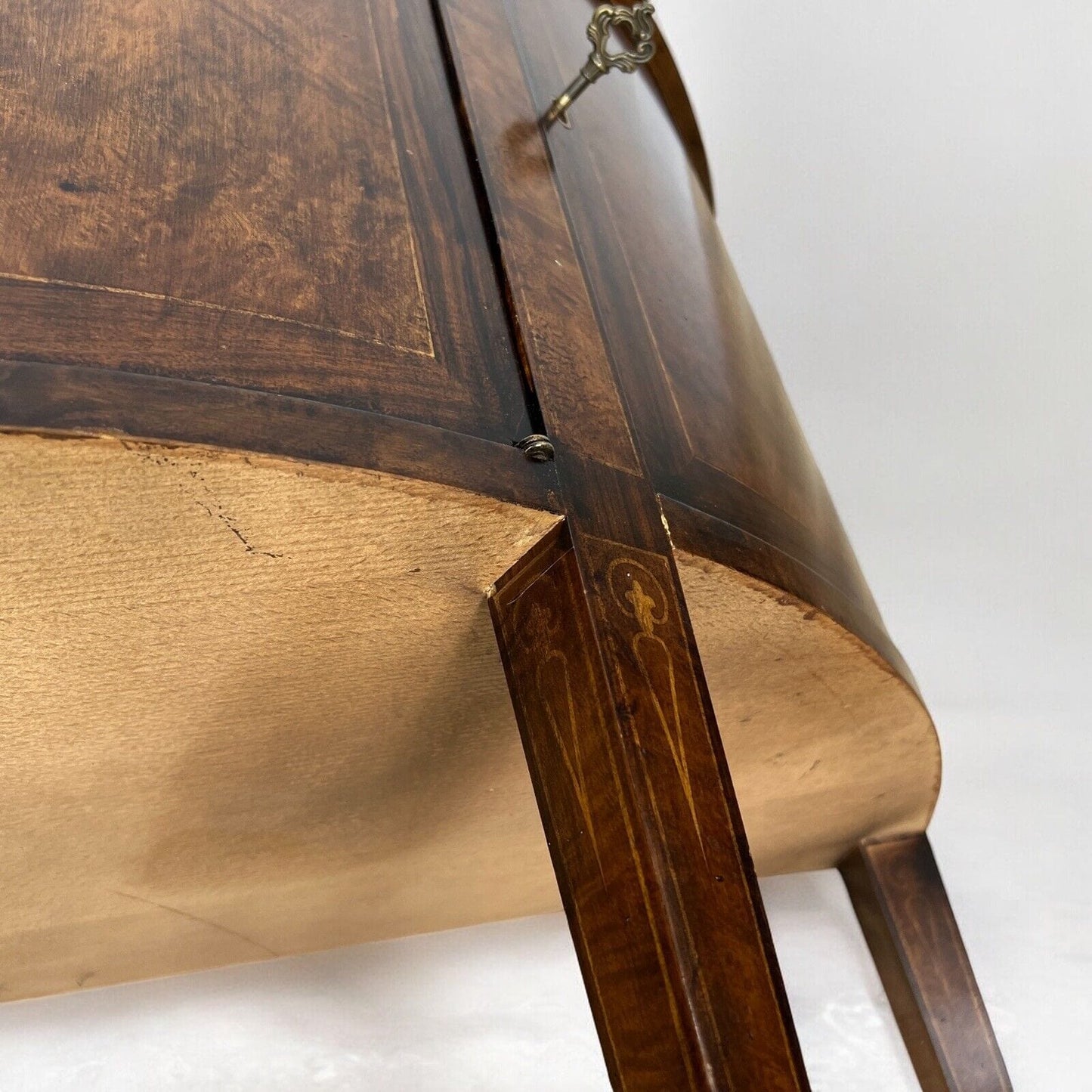 Credenza Stile antica Luigi XVI bombata intarsiata mobile Consolle Mezzaluna Categoria Servante - Servantini