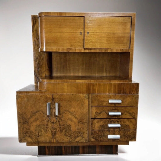 Credenza stile art decò vintage design mobile soggiorno antico in legno anni 40 Categoria Vetrine