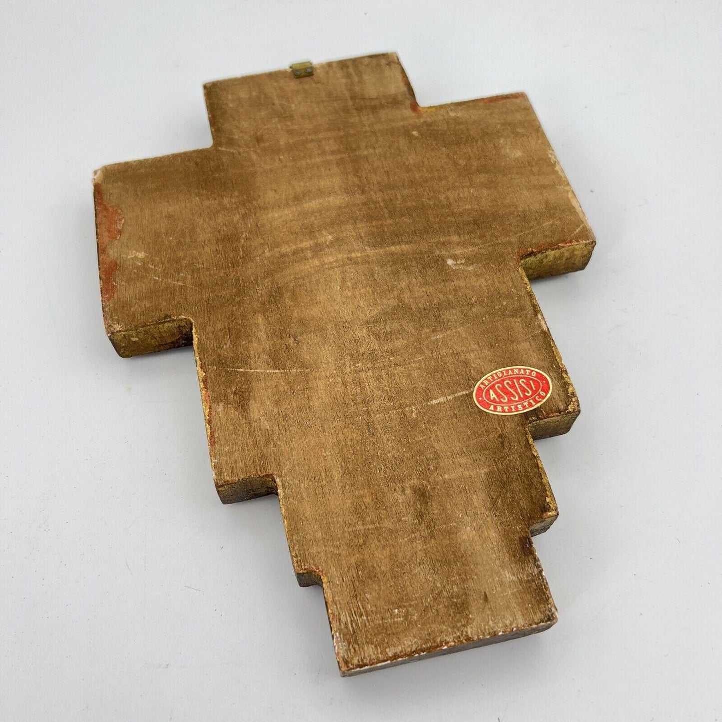 Crocifisso stile antico Icona Croce religiosa sacra in legno dorato Assisi Categoria  Oggetti sacri - rosari