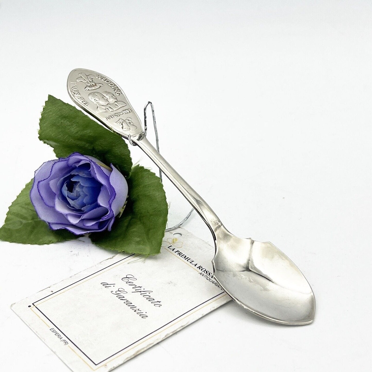 Cucchiaino Commemorativo Casa reale Inglese Souvenir Matrimonio Principe Carlo Categoria Arte e antiquariato:Argento:Oggetti da tavola e cucina:Posate