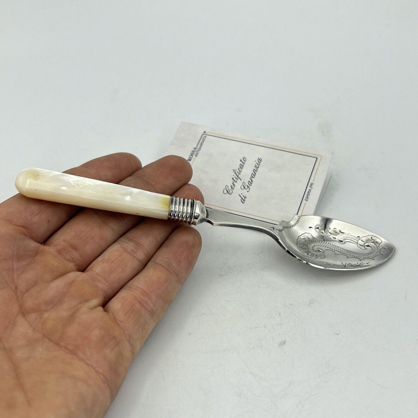 Cucchiaino in argento sheffield antico 900 silver plate posata inglese da tavola Categoria Sheffield & Argento