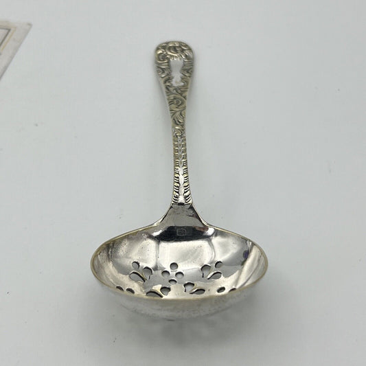 Cucchiaio in argento sheffield antico silver plate colino da zucchero epoca 900 Categoria Sheffield & Argento