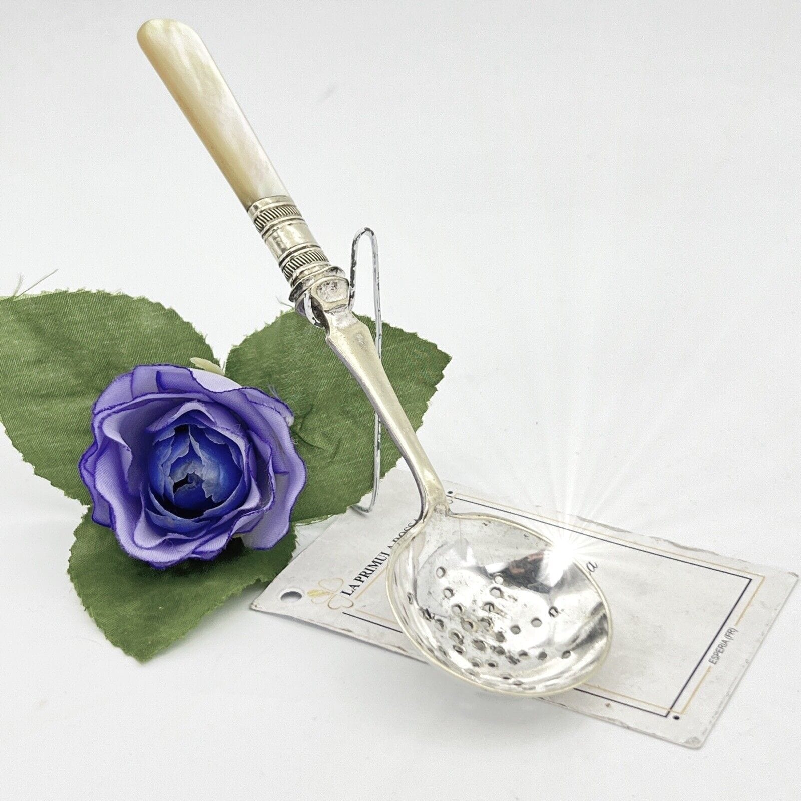 Cucchiaio in argento sheffield antico silver plated colino spargi zucchero '900 Categoria  Sheffield & Argento
