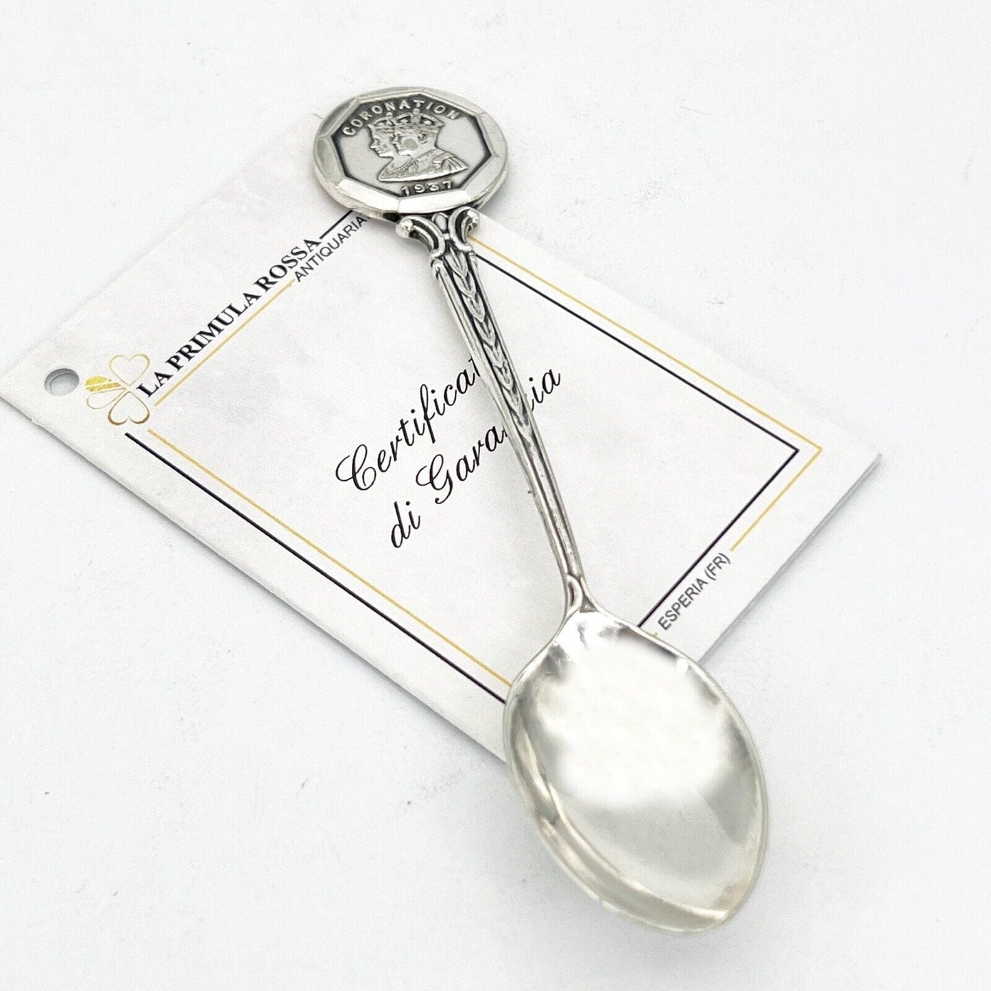 Cuchiaino da the in Argento silver plate inglese Re Giorgio VI Regina Elisabetta Categoria Arte e antiquariato:Argento:Oggetti da tavola e cucina:Posate