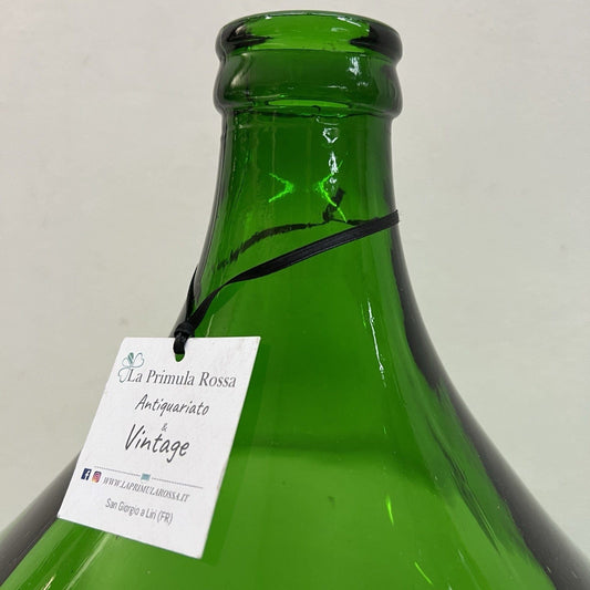 Damigiana in vetro antica da 40 Litri vecchio boccione verde per vino giardino Categoria Vetri e Cristalli