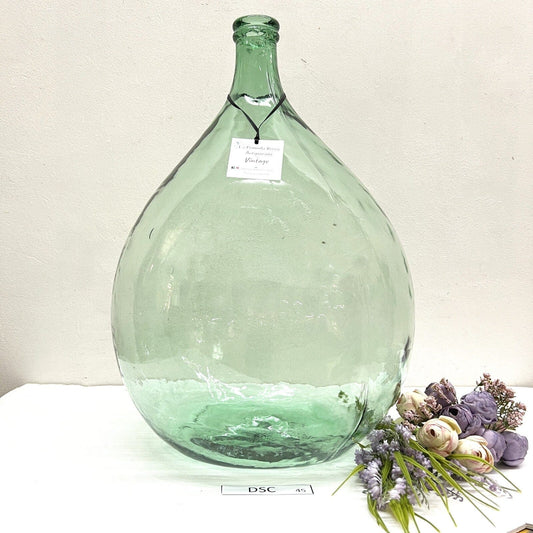 Damigiana in vetro da 25 litri antica vecchio boccione verde Chiaro per giardino Categoria Vetri e Cristalli
