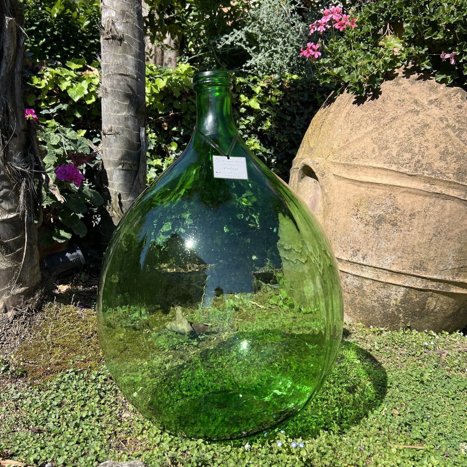 Damigiana in vetro da 54 litri antica da Giardino per Arredamento