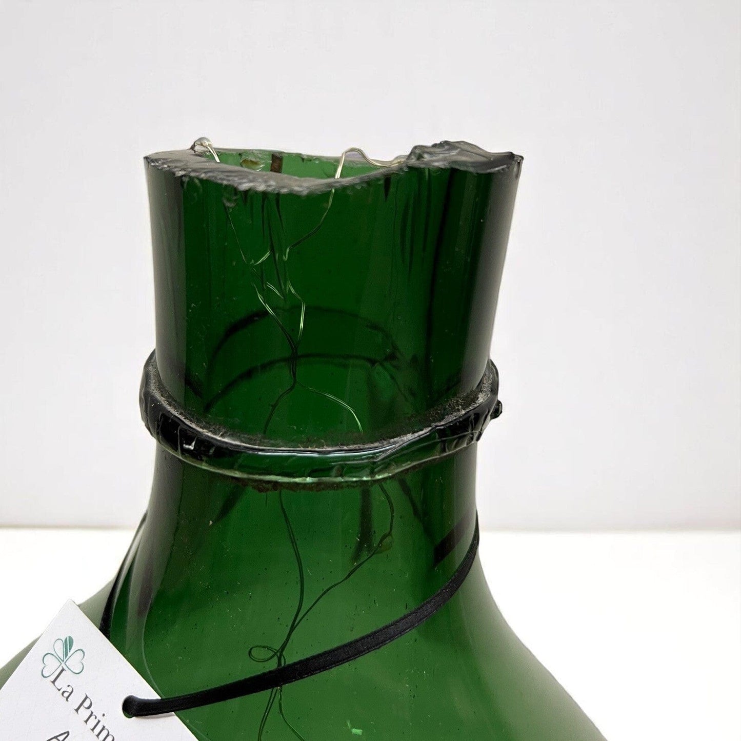 Damigiana in vetro da 54 litri antica vecchio boccione verde con luci giardino Categoria Vetri e Cristalli