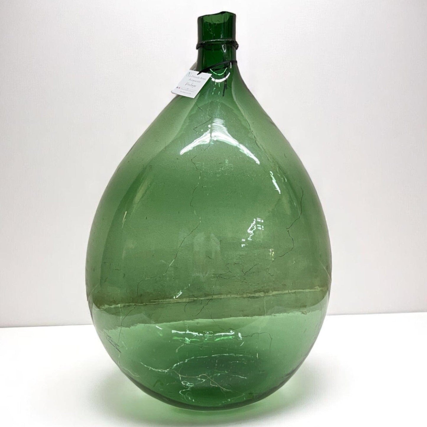 Damigiana in vetro da 54 litri antica vecchio boccione verde con luci giardino Categoria Vetri e Cristalli