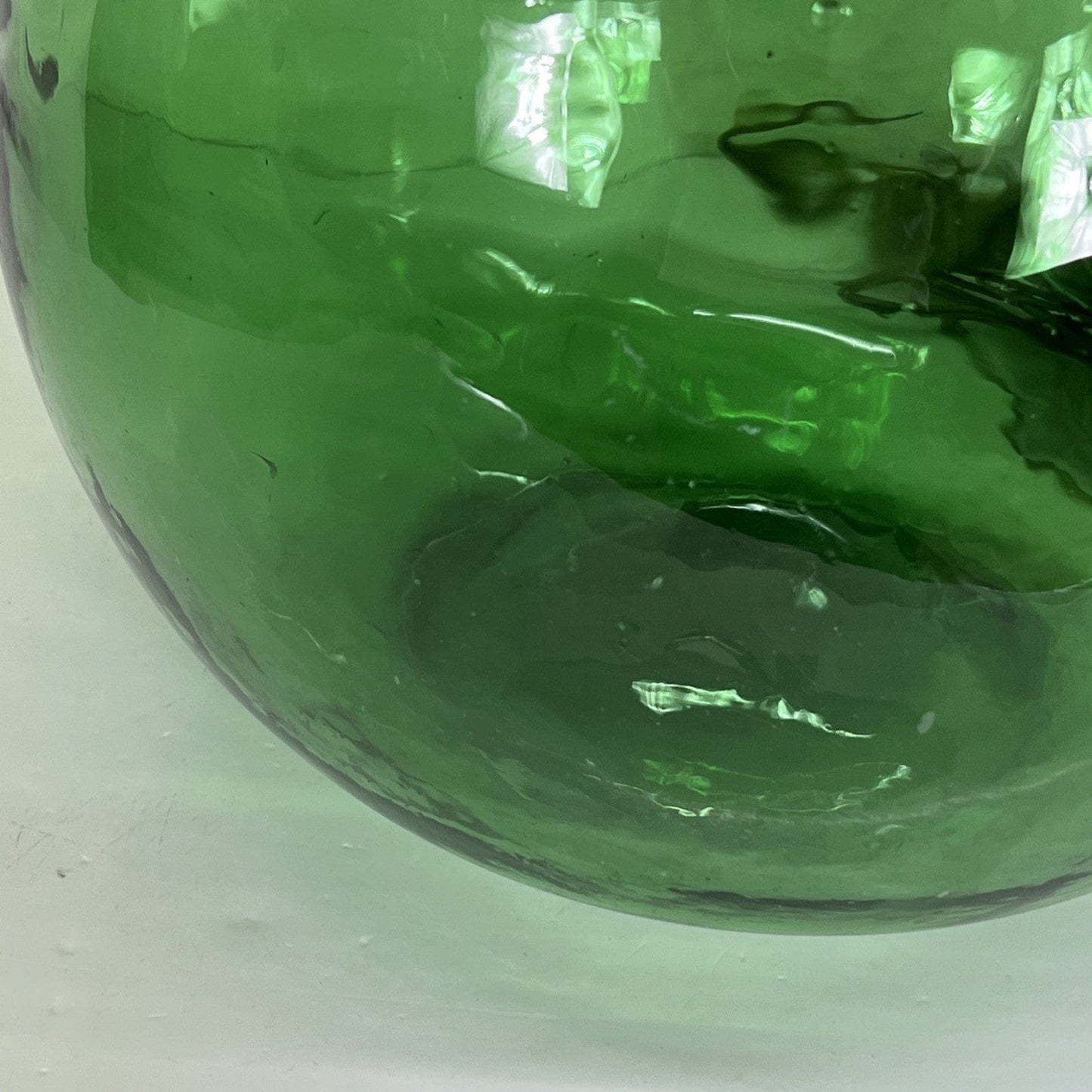 Damigiana in vetro verde bocca larga vecchio boccione Bottiglione Vintage Luci Categoria Vetri e Cristalli