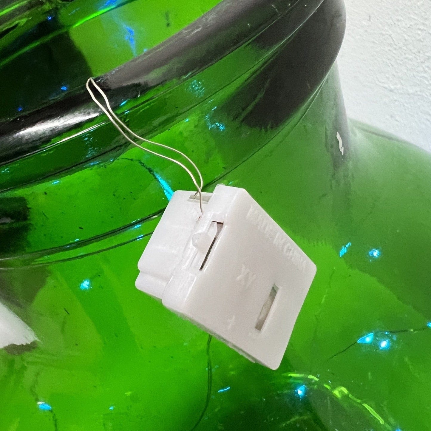 Damigiana in vetro verde bocca larga vecchio boccione Bottiglione Vintage Luci Categoria Vetri e Cristalli