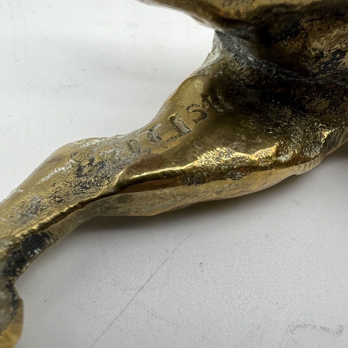 Fermacarte in Ottone massiccio scultura Vintage figura di Cane Razza Labrador Categoria Sculture e Miniature