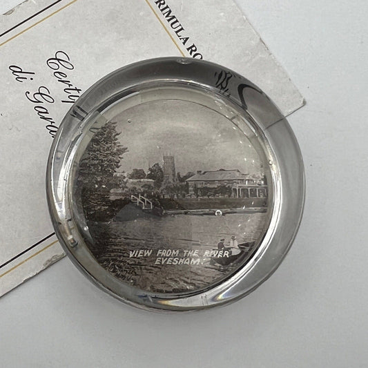 Fermacarte Vintage inglese in vetro da scrivania Evesham fiume Avon Categoria Accessori scrivania e ufficio