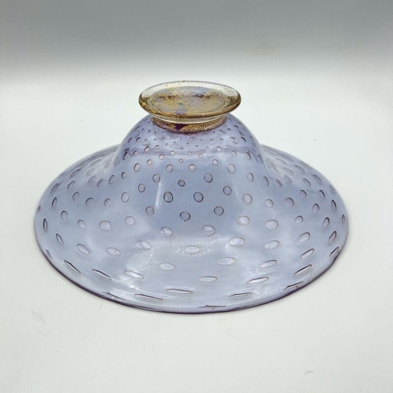 Fruttiera centrotavola In Vetro di Murano Ciotola Alzata Vintage con bolle e oro Categoria  Vetri e Cristalli