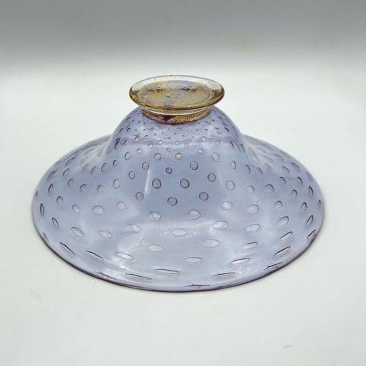 Fruttiera centrotavola In Vetro di Murano Ciotola Alzata Vintage con bolle e oro Categoria Vetri e Cristalli