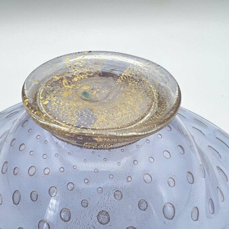 Fruttiera centrotavola In Vetro di Murano Ciotola Alzata Vintage con bolle e oro Categoria  Vetri e Cristalli