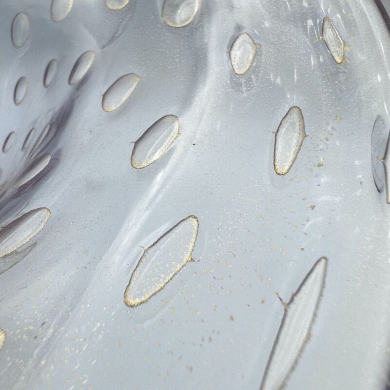 Fruttiera centrotavola In Vetro di Murano Ciotola Alzata Vintage con bolle e oro Categoria  Vetri e Cristalli