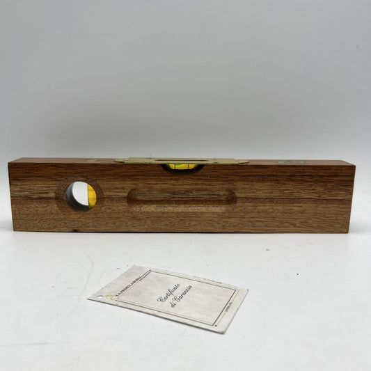 Grande Livella a due bolle antica in legno e ottone XX secolo inglese strumento Categoria Attrezzi e Strumenti