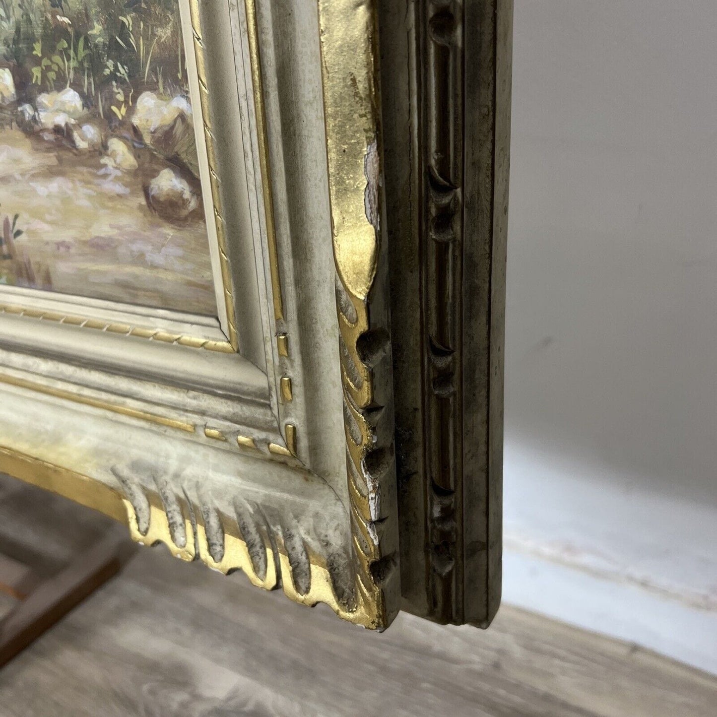 Grande Quadro stile antico dipinto a ad olio su tela Paesaggio bucolico agreste Categoria Quadri