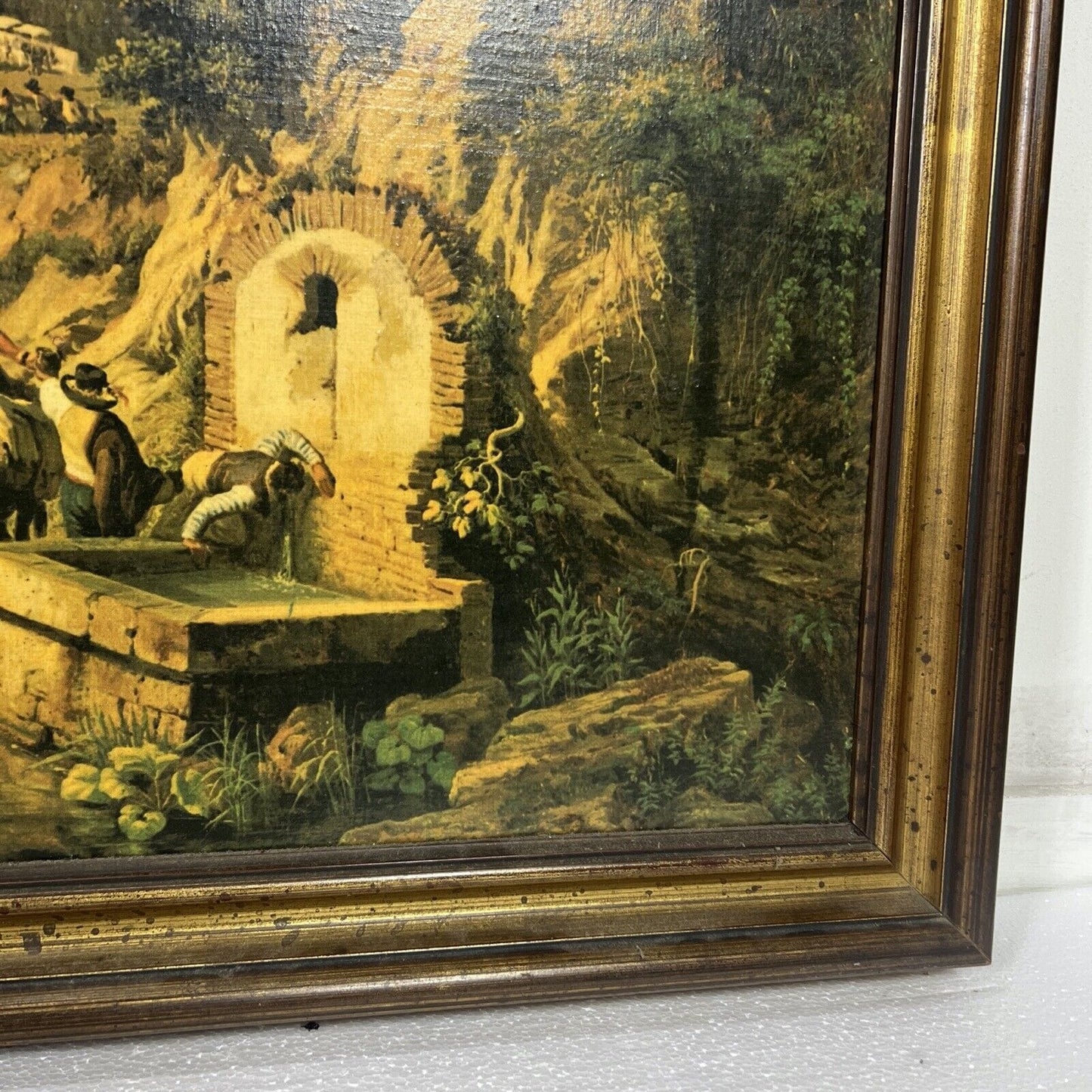 Grande Quadro stile antico dipinto olio stampa su tela Veduta della Cava Palizzi Categoria Quadri