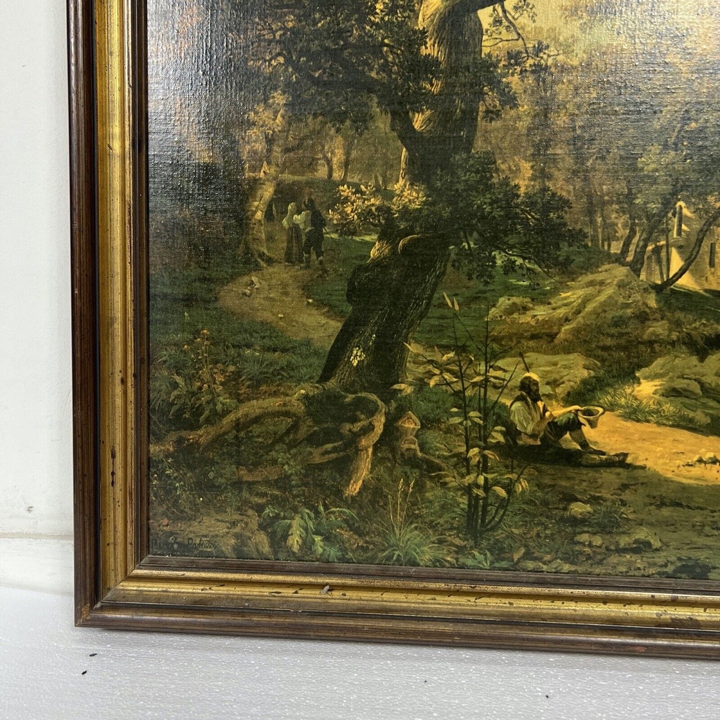 Grande Quadro stile antico dipinto olio stampa su tela Veduta della Cava Palizzi Categoria Quadri
