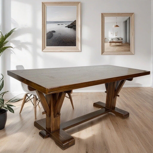 Grande Tavolo Stile antico Fratino in legno massello rustico Per taverna anni 70 Categoria Tavoli - tavolinetti