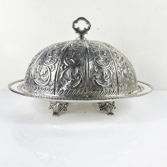 Grande Vassoio con coperchio Portavivande in argento silver plated Cloche Categoria Silver plated sheffield style