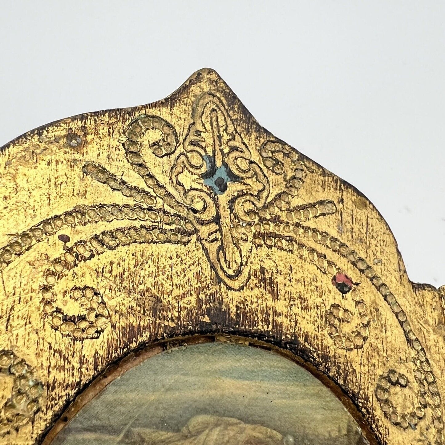 Icona antica religiosa sacra in legno dorato libro madonna delle rocce trittico Categoria Oggetti sacri - rosari
