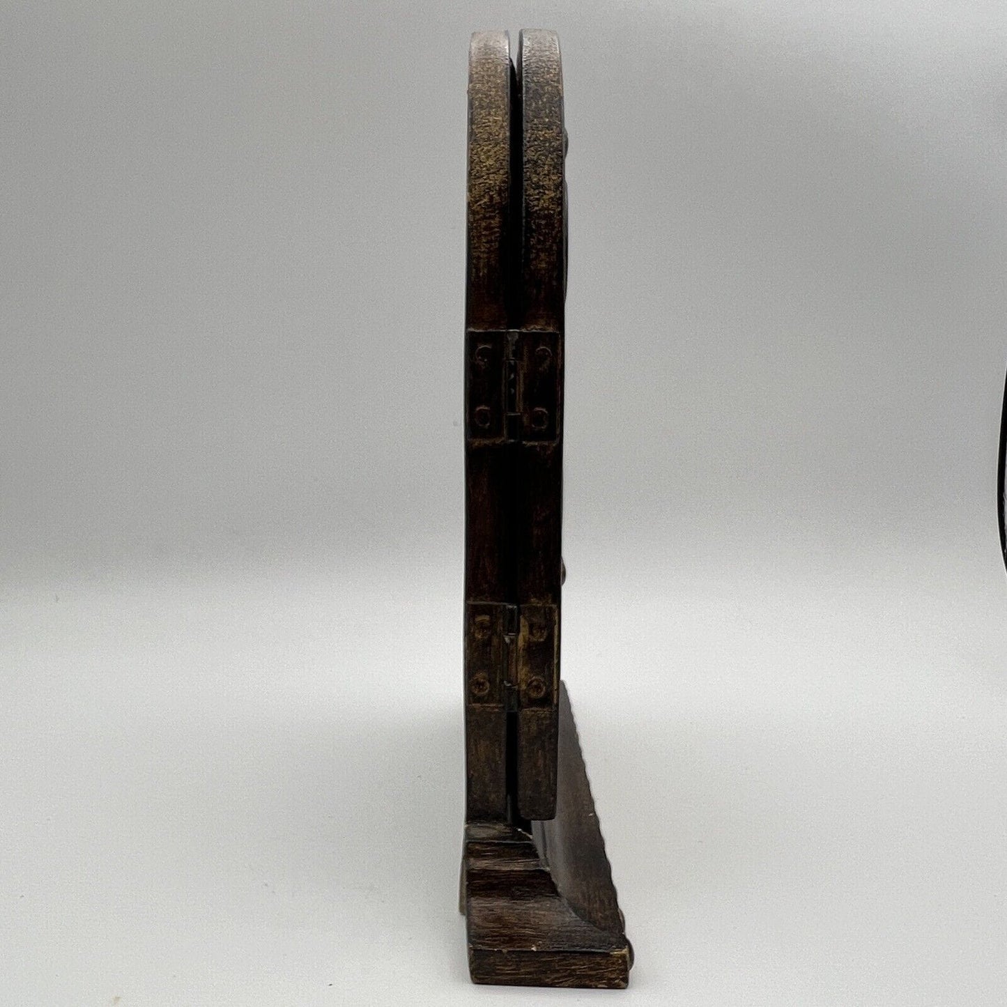 Icona antica religiosa sacra in legno dorato Madonna Fatima Trittico con Angeli Categoria Oggetti sacri - rosari