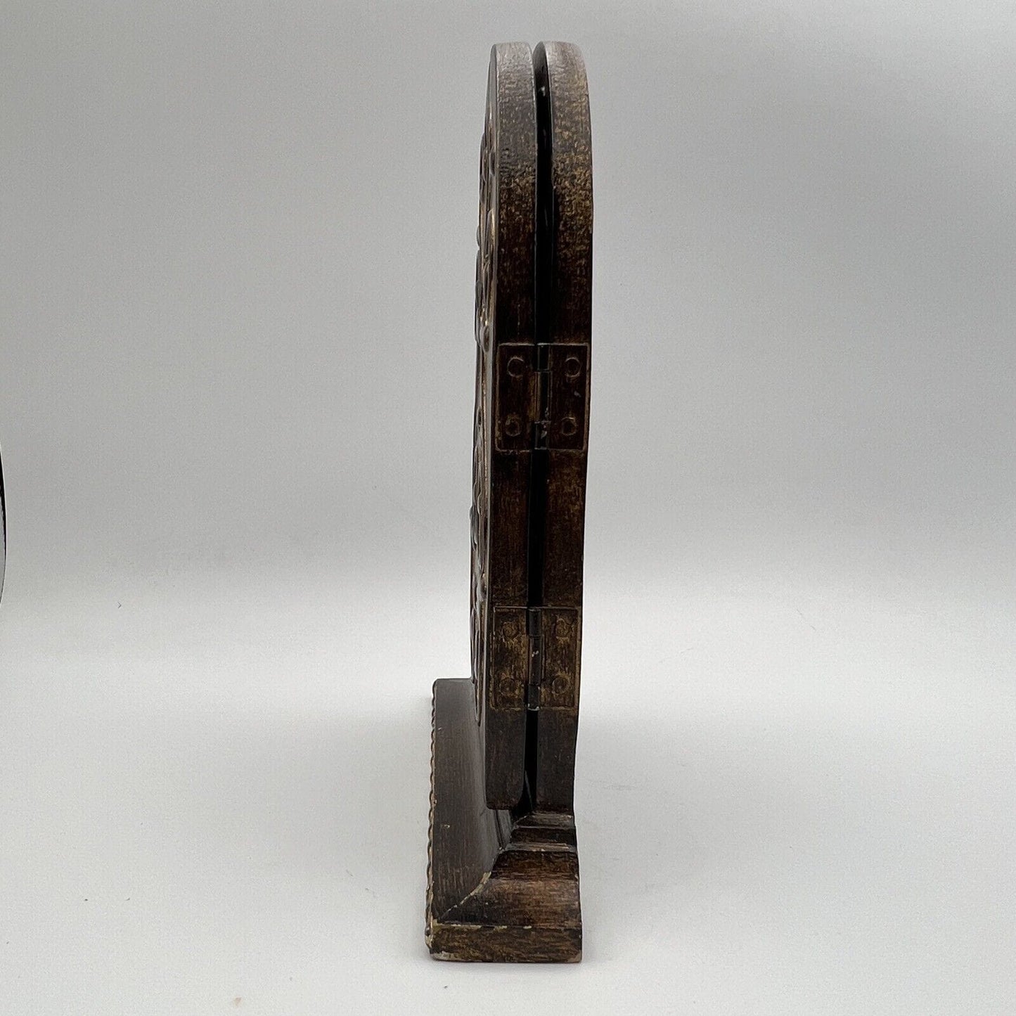 Icona antica religiosa sacra in legno dorato Madonna Fatima Trittico con Angeli Categoria Oggetti sacri - rosari