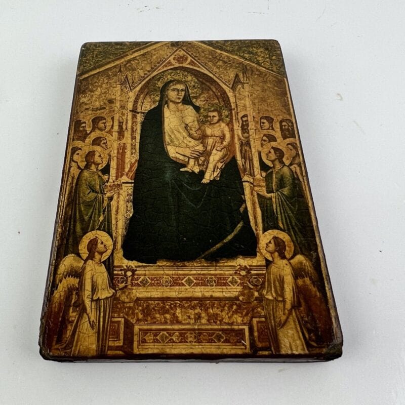 Icona antica religiosa sacra in legno Tavola Madonna con Bambino Ognissanti Categoria Oggetti sacri - rosari